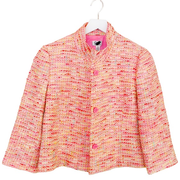 Lilly Pulitzer Jackets & Blazers - Lilly Pulitzer Vintage White Label Colorful Neon Colors Tweed Button Down Blazer